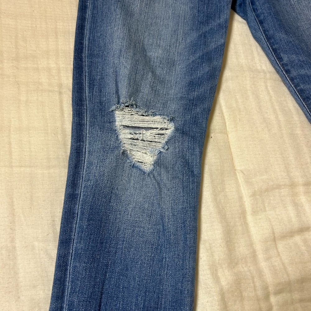 Madewell 9” Mid Rise Skinny Jeans 25 Distressed Raw Hem - Picture 4 of 11